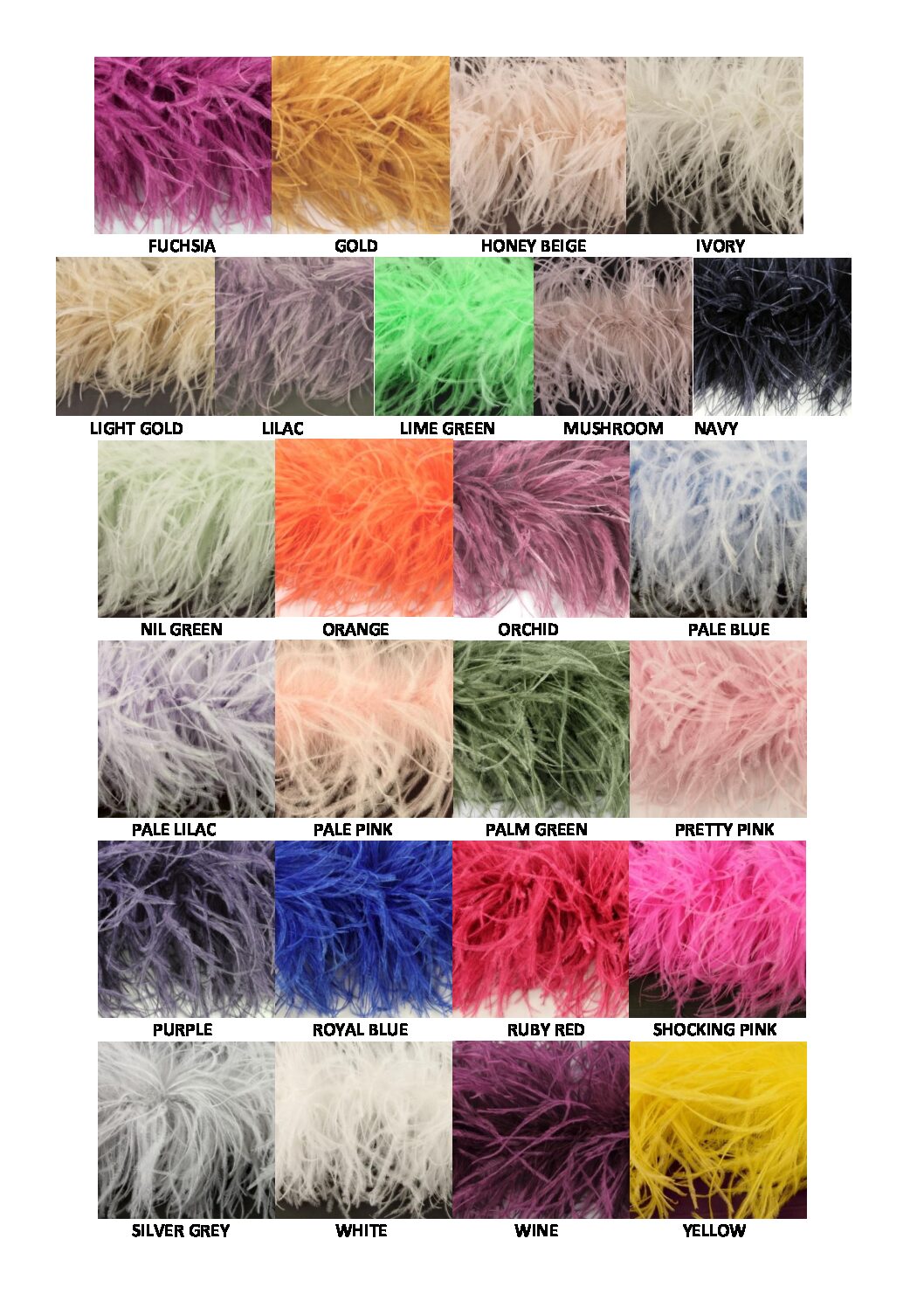 (Sold by Piece) Ostrich Feather Boa for Sale Online 6 Ply / No Lurex